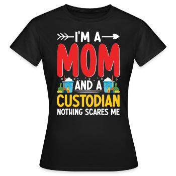 Nothing Scare Me Drôle Gardienne Concierge Maman - T-shirt Femme - noir - Devant - AI Model Female 172 dark (172cm)