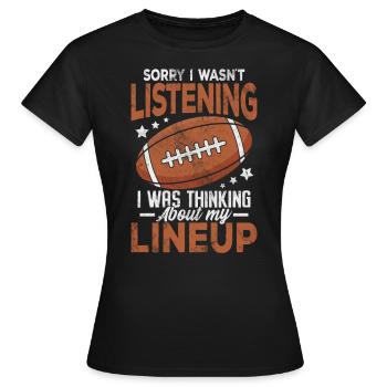 Je pensais à mon fantasme de Lineup Funny FFL - T-shirt Femme - noir - Devant - AI Model Female 172 dark (172cm)