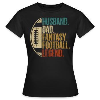 Mari papa Fantasy Football Légende Rétro FFL - T-shirt Femme - noir - Devant - AI Model Female 172 dark (172cm)