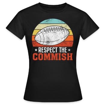 Respect The Commish Retro Fantasy Football Draft - T-shirt Femme - noir - Devant - AI Model Female 172 dark (172cm)