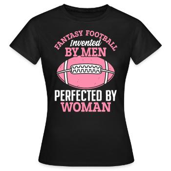 Fantasy Football inventé par les hommes FFL Girls Draft - T-shirt Femme - noir - Devant - AI Model Female 172 dark (172cm)