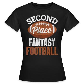Deuxième place Fantasy Football Commissioner Funny - T-shirt Femme - noir - Devant - AI Model Female 172 dark (172cm)