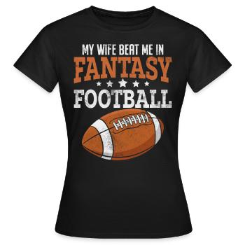 Drôle Fantasy Football Mari Commissaire Brouillon - T-shirt Femme - noir - Devant - AI Model Female 172 dark (172cm)