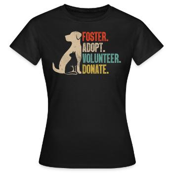Pflege Adoptieren Freiwillige Spenden Retro Pflegetier spenden - Frauen T-Shirt - Schwarz - Vorne - AI Model Female 172 dark (172cm)