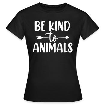 Soyez gentil avec les animaux Faune Refuge Refuge Animal - T-shirt Femme - noir - Devant - AI Model Female 172 dark (172cm)