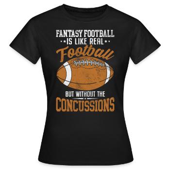 Fantasy Football ist wie echter Football Commish - Frauen T-Shirt - Schwarz - Vorne - AI Model Female 172 dark (172cm)