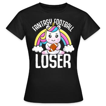 Fantasy Football Loser Commissioner Dernière place - T-shirt Femme - noir - Devant - AI Model Female 172 dark (172cm)