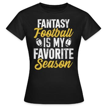 Fantasy Football est ma saison préférée Funny FFL - T-shirt Femme - noir - Devant - AI Model Female 172 dark (172cm)