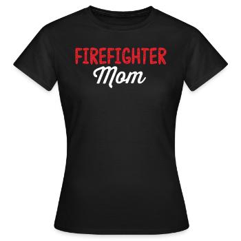 Maman pompière Ligne rouge Maman intervention d’urgence - T-shirt Femme - noir - Devant - AI Model Female 172 dark (172cm)