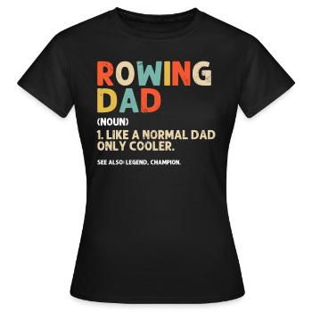 Rudern Papa Steuermann Retro Steuermann Steuermann Ruderer Papa - Frauen T-Shirt - Schwarz - Vorne - AI Model Female 172 dark (172cm)