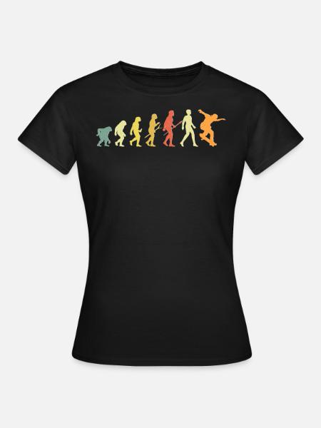 Skating Evolution Retro Skate Skateboard drôle - T-shirt Femme - noir