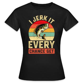 Lustiges Angeln für Männer Fischer Papa Vatertag - Frauen T-Shirt - Schwarz - Vorne - AI Model Female 172 dark (172cm)