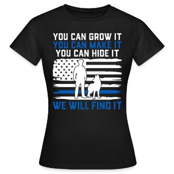 Lustige Strafverfolgung USA Flagge Hunde Polizei - Frauen T-Shirt - Schwarz - Vorne - AI Model Female 172 dark (172cm)
