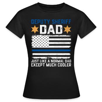 Stellvertretender Vater USA Flagge Sheriff Strafverfolgung - Frauen T-Shirt - Schwarz - Vorne - AI Model Female 172 dark (172cm)