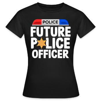 Zukünftige Polizistin oder Polizist Strafverfolgungspolizei - Frauen T-Shirt - Schwarz - Vorne - AI Model Female 172 dark (172cm)