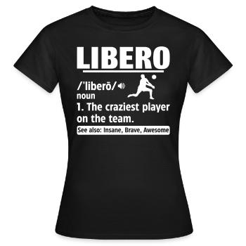 Volley-ball Libero Funny Definition Bump Set Spike - T-shirt Femme - noir - Devant - AI Model Female 172 dark (172cm)