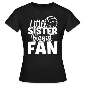 Kleine Schwester Größter Fan Volleyball Lustige Beule - Frauen T-Shirt - Schwarz - Vorne - AI Model Female 172 dark (172cm)