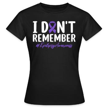 Ich erinnere mich nicht an eine lustige lila Bandepilepsie - Frauen T-Shirt - Schwarz - Vorne - AI Model Female 172 dark (172cm)