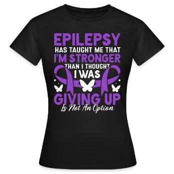 Epilepsie hat mich gelehrt Purple Ribbon Epilepsie - Frauen T-Shirt - Schwarz - Vorne - AI Model Female 172 dark (172cm)