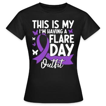 C’est mon moi qui ai une éruption jour Ruban violet - T-shirt Femme - noir - Devant - AI Model Female 172 dark (172cm)