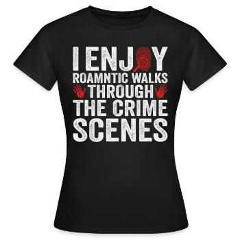 Lustige Forensik Tatort Kriminologie Beweise - Frauen T-Shirt - Schwarz - Vorne - AI Model Female 172 dark (172cm)
