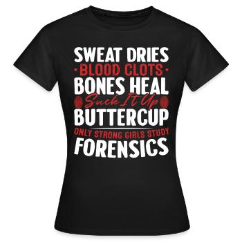 La sueur sèche Le sang Caillots Les os guérissent Drôle - T-shirt Femme - noir - Devant - AI Model Female 172 dark (172cm)