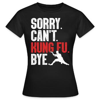 Drôle Kung Fu Self Défense Shaolin Wing Chun Kung - T-shirt Femme - noir - Devant - AI Model Female 172 dark (172cm)