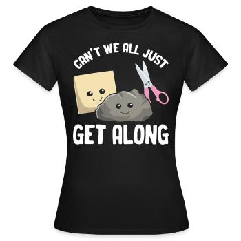 Ne pouvons-nous pas tous nous entendre Funny Games Rock - T-shirt Femme - noir - Devant - AI Model Female 172 dark (172cm)