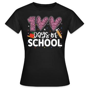 100 Tage Schule Lustiger Hundertster Schultag - Frauen T-Shirt - Schwarz - Vorne - AI Model Female 172 dark (172cm)