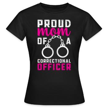 Justizvollzugsbeamter Mutter Strafverfolgung Dünn - Frauen T-Shirt - Schwarz - Vorne - AI Model Female 172 dark (172cm)