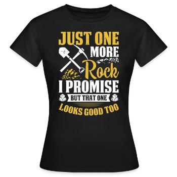 Nur noch ein Fels Ich verspreche Lustiger Geologie-Fels - Frauen T-Shirt - Schwarz - Vorne - AI Model Female 172 dark (172cm)