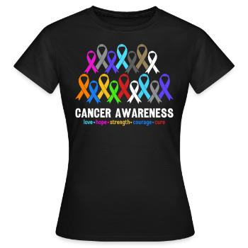 Sensibilisation au Cancer Rubans de Couleur Drôle Cancer - T-shirt Femme - noir - Devant - AI Model Female 172 dark (172cm)