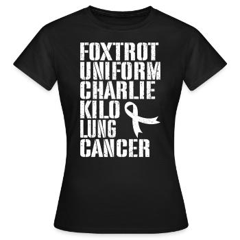 Drôle de cancer du poumon ruban blanc poumon poumon LUng - T-shirt Femme - noir - Devant - AI Model Female 172 dark (172cm)