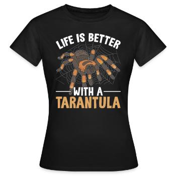Drôle Tarentule Multi Legged Arachnide Poilu - T-shirt Femme - noir - Devant - AI Model Female 172 dark (172cm)