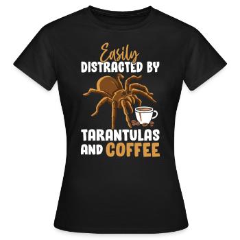 Tarentule Café Drôle Arachnide Exotique Grand - T-shirt Femme - noir - Devant - AI Model Female 172 dark (172cm)