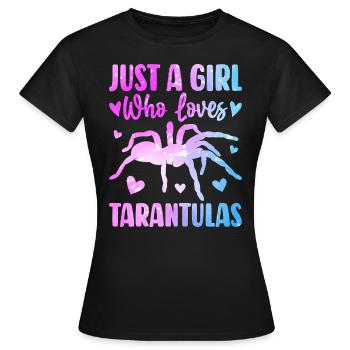 Juste une fille qui aime les araignées arachnides tarentule - T-shirt Femme - noir - Devant - AI Model Female 172 dark (172cm)