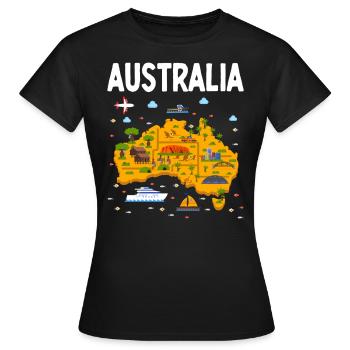 Lustig Australien Ayers Rock Aboriginal Australier - Frauen T-Shirt - Schwarz - Vorne - AI Model Female 172 dark (172cm)