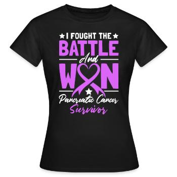 Ich habe die Schlacht gekämpft und das lila Band gewonnen - Frauen T-Shirt - Schwarz - Vorne - AI Model Female 172 dark (172cm)