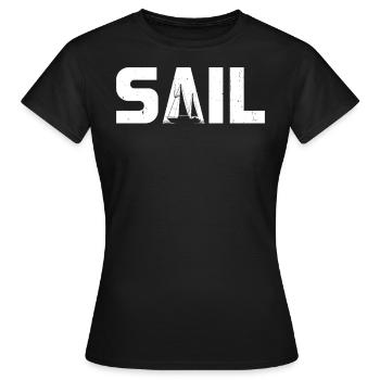 Voile nautique Voilier Capitaine Ponton Dériveur - T-shirt Femme - noir - Devant - AI Model Female 172 dark (172cm)