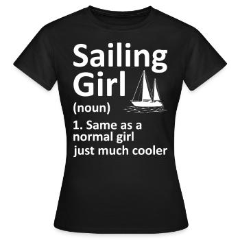 Sailing Girl drôle définition voilier dériveur - T-shirt Femme - noir - Devant - AI Model Female 172 dark (172cm)