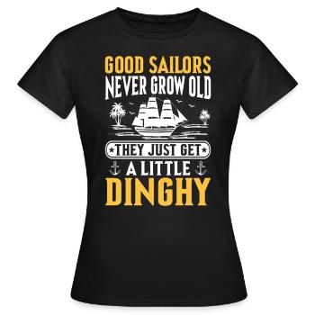 drôle marin dériveur voilier capitaine de mer voile - T-shirt Femme - noir - Devant - AI Model Female 172 dark (172cm)