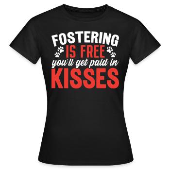 Fostering Is Free Foster Pet Adoption Save Animal - Women's T-Shirt - black - Front - AI Model Female 172 dark (172cm)
