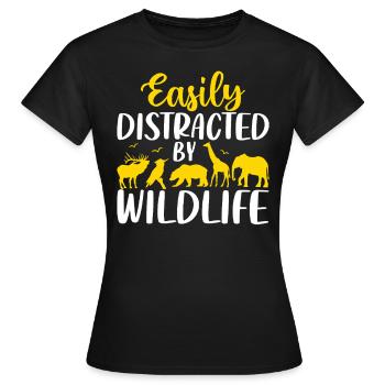 Easily Distracted By Wildlife Foster Shelter - Women's T-Shirt - black - Front - AI Model Female 172 dark (172cm)