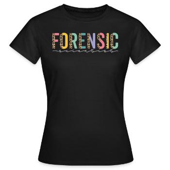 Scène de crime d’un demi-léopard - T-shirt Femme - noir - Devant - AI Model Female 172 dark (172cm)