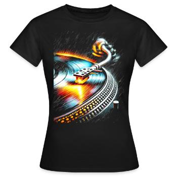 Vinyle rétro DJ platine vinyle les vibes club groove - T-shirt Femme - noir - Devant - AI Model Female 172 dark (172cm)