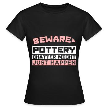 BEWARE - Women's T-Shirt - black - Front - AI Model Female 172 dark (172cm)