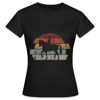 Dressage Dressage Dressage Dressage Cavalier Équitation - T-shirt Femme - noir - Devant - AI Model Female 172 dark (172cm)