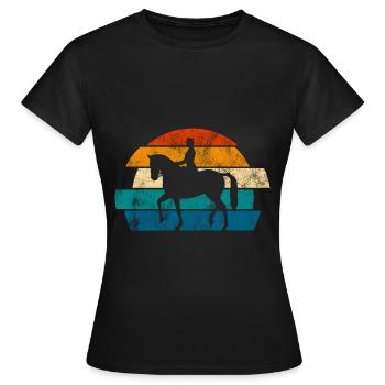 Dressage Dressage Dressage Dressage Cavalier Équitation - T-shirt Femme - noir - Devant - AI Model Female 172 dark (172cm)