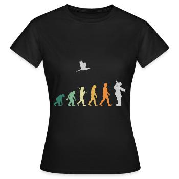 Ornithologie Vögel beobachten - Evolution Retro - Frauen T-Shirt - Schwarz - Vorne - AI Model Female 172 dark (172cm)