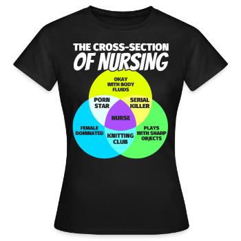 Krankenschwester lustig - Frauen T-Shirt - Schwarz - Vorne - AI Model Female 172 dark (172cm)